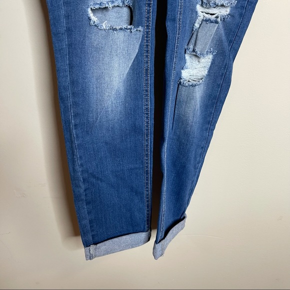 Boyfriend straight leg distressed medium wash jeans - Picture 9 of 9